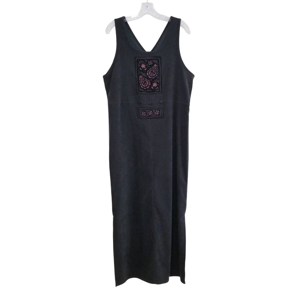 Vintage 90's Y2K Amanda Smith Suede Long Jumper Dress with side slits